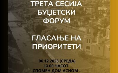 Покана за трета форумска сесија и гласање на приоритети