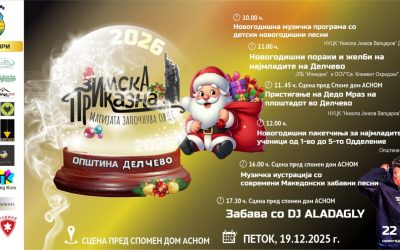 Дедо Мраз ќе пристигне на плоштадот во Делчево точно напладне