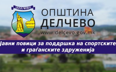 Општина Делчево ги објави јавните повици за поддршка на спортските и граѓанските здруженија
