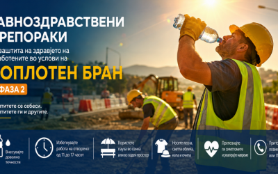 Јавноздравствени препораки за заштита на здравјето на вработените во услови на топлотен бран – фаза 2